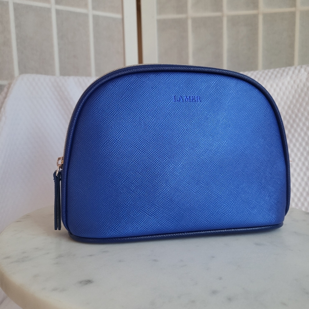 La Mer Cosmetic Makeup Bag Ocean Blue Organizer Travel Small NWOT